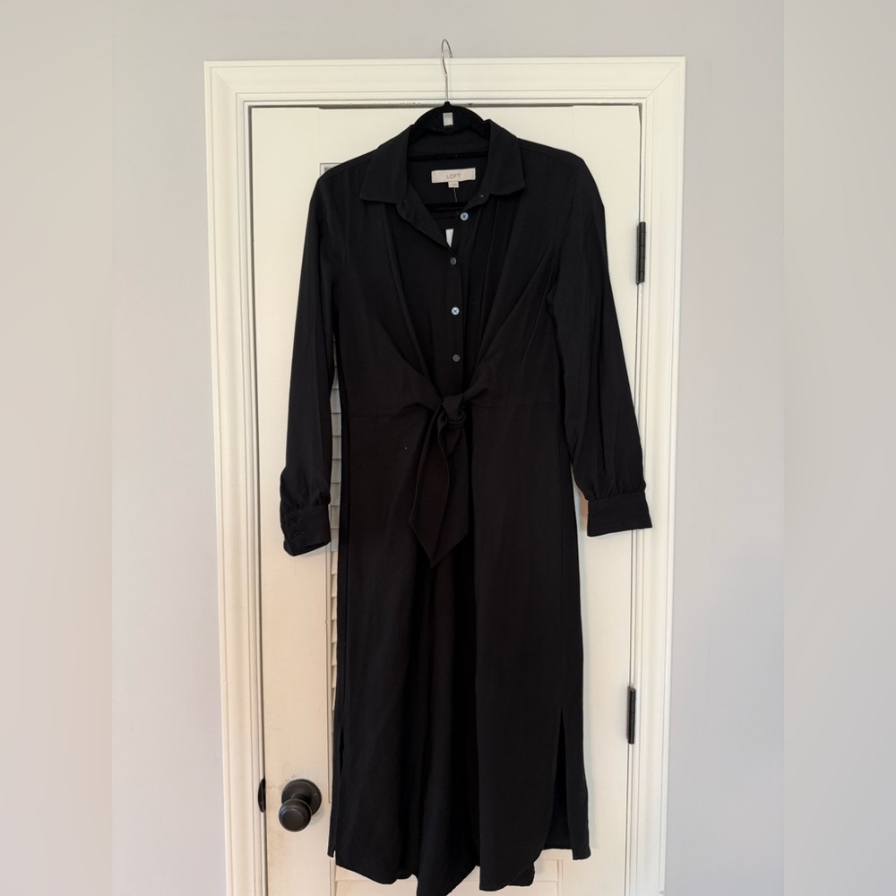 LOFT Black Long Sleeve Dress